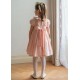 Margaret Special Occasion Dress Seashell Cotton Sateen with Gold & Pearl Hand Smocking Margaret Special Occasion Dress Seashell Cotton Sateen with Gold & Pearl Hand Smocking