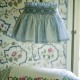 Edit58 x Smock London Elsie Lampshade Skirt Delphinium Cross Stitch with Neptune Hand Smocking