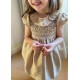 Diana Special Occasion Dress Champagne Silk with Gypsophila Hand Smocking Diana Special Occasion Dress Champagne Silk with Gypsophila Hand Smocking