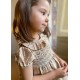 Diana Special Occasion Dress Champagne Silk with Gypsophila Hand Smocking Diana Special Occasion Dress Champagne Silk with Gypsophila Hand Smocking