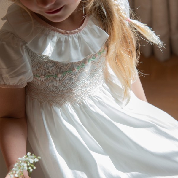 Diana Special Occasion Dress with Seashell Hand Smocking Diana Special Occasion Dress with Seashell Hand Smocking
