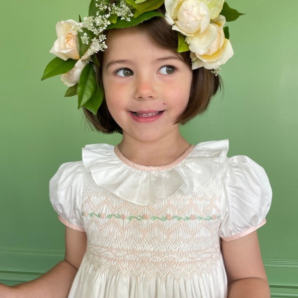 Diana Special Occasion Dress with Seashell Hand Smocking Diana Special Occasion Dress with Seashell Hand Smocking