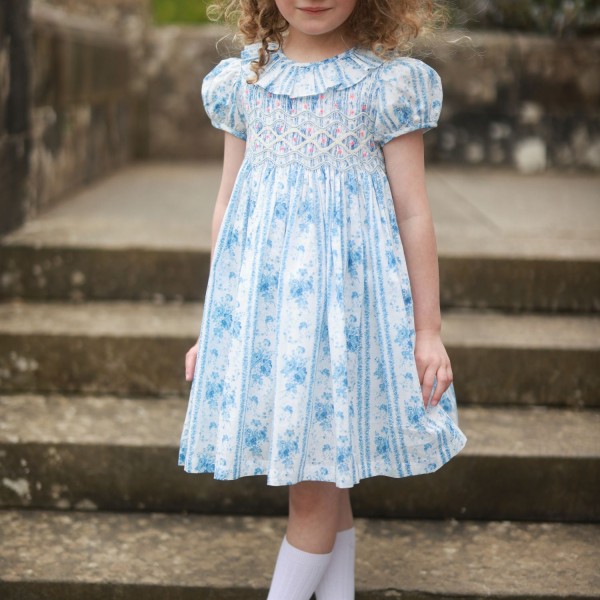 Katherine Johnson Dress Antoinette Stripe with Hint of Mischief Hand Smocking Katherine Johnson Dress Antoinette Stripe with Hint of Mischief Hand Smocking