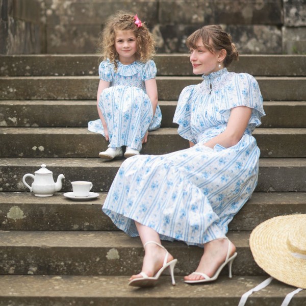 Katherine Johnson Dress Antoinette Stripe with Hint of Mischief Hand Smocking Katherine Johnson Dress Antoinette Stripe with Hint of Mischief Hand Smocking