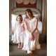 Memo Press x Smock London Girls Alice Dress Moonstone with Yellow Rose Hand Smocking Memo Press x Smock London Girls Alice Dress Moonstone with Yellow Rose Hand Smocking