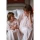 Nightingale Girl's Dress Powder Puff Plumetti with Marshmallow Hand Smocking