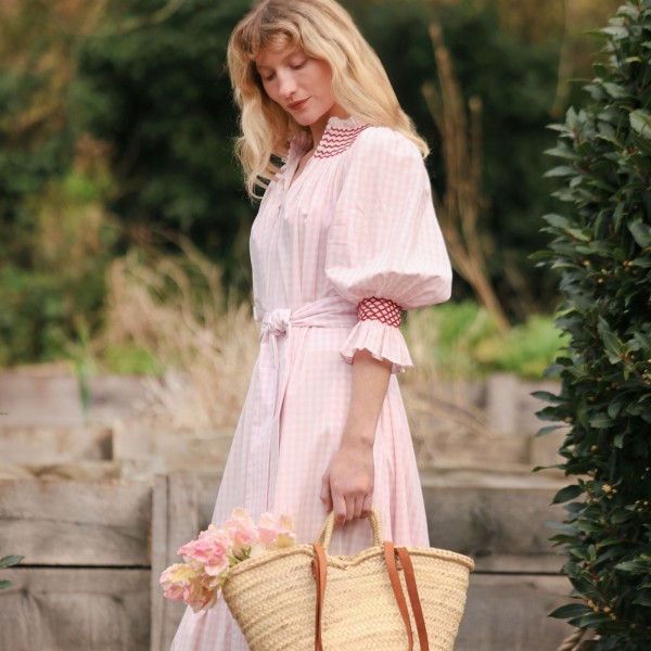 Ada Lovelace Dress Sugar and Spice Gingham with Ruby Hand Smocking Ada Lovelace Dress Sugar and Spice Gingham with Ruby Hand Smocking