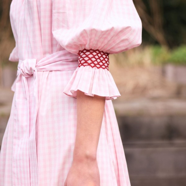 Ada Lovelace Dress Sugar and Spice Gingham with Ruby Hand Smocking Ada Lovelace Dress Sugar and Spice Gingham with Ruby Hand Smocking