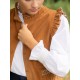 C J Walker Waistcoat Butterscotch Needlecord with Spiced Vanilla Hand Smocking Edition 5
