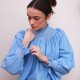 Pom x Smock London Scholl Blouse Paperwhite Ditsy with Snowdrop Hand Smocking Edition 61 Pom x Smock London Scholl Blouse Paperwhite Ditsy with Snowdrop Hand Smocking Edition 61