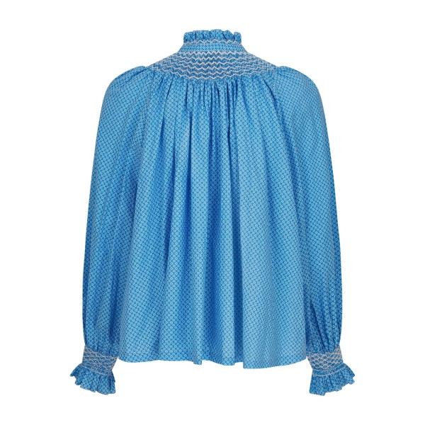 Pom x Smock London Scholl Blouse Paperwhite Ditsy with Snowdrop Hand Smocking Edition 61 Pom x Smock London Scholl Blouse Paperwhite Ditsy with Snowdrop Hand Smocking Edition 61
