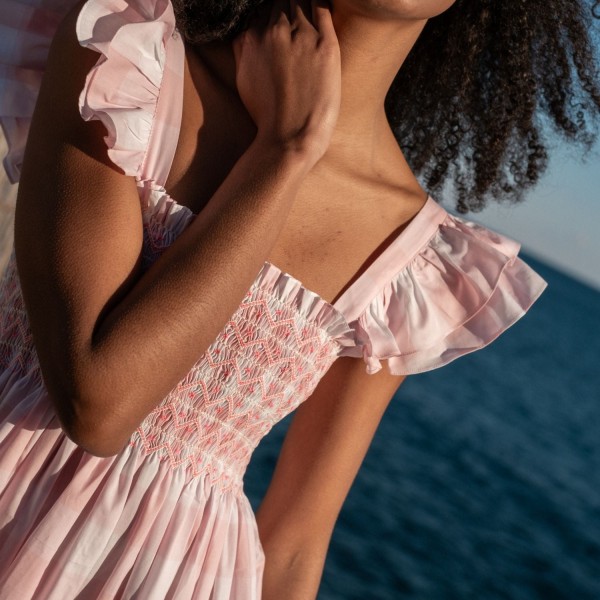 Rachel Carson Dress Candyfloss Gingham with Cocoloco hand Smocking Rachel Carson Dress Candyfloss Gingham with Cocoloco hand Smocking