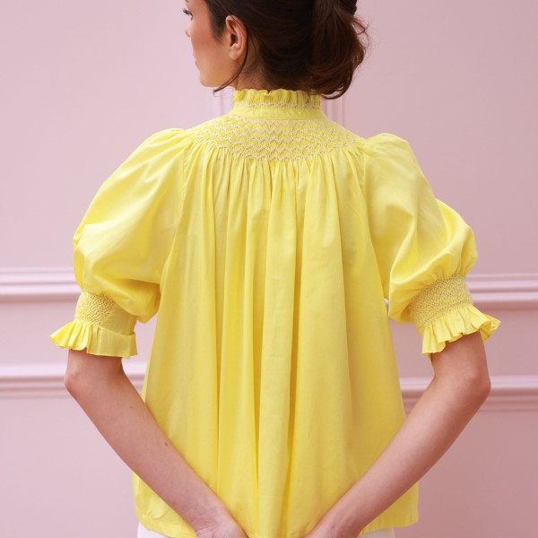 Scholl Summer Blouse Lemon Drop Lawn with Chalk Hand Smocking Edition 66