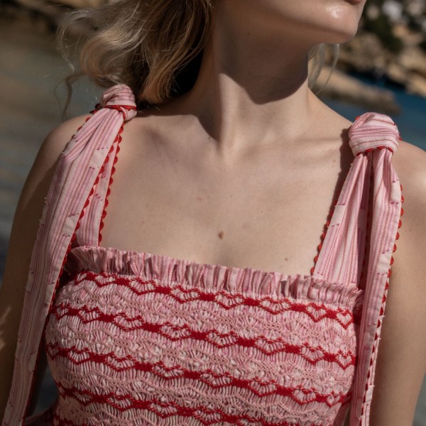 Grace Hopper Dress Love Heart Weave with I Heart You Hand Smocking